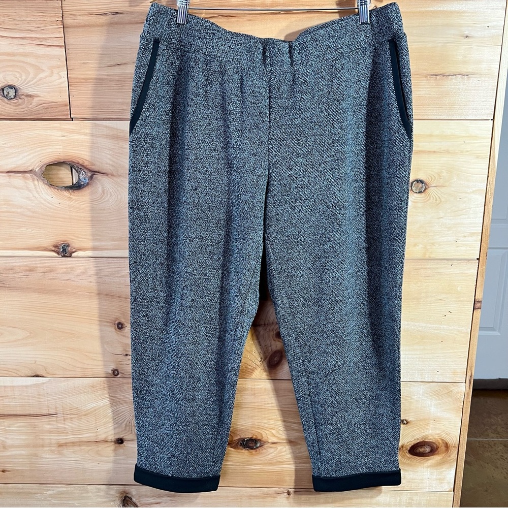 NWT J. Jill FIT Charcoal/Black Heathered Joggers Soft Cozy Athleisure Cropped 2X